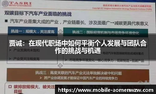 贾诚：在现代职场中如何平衡个人发展与团队合作的挑战与机遇